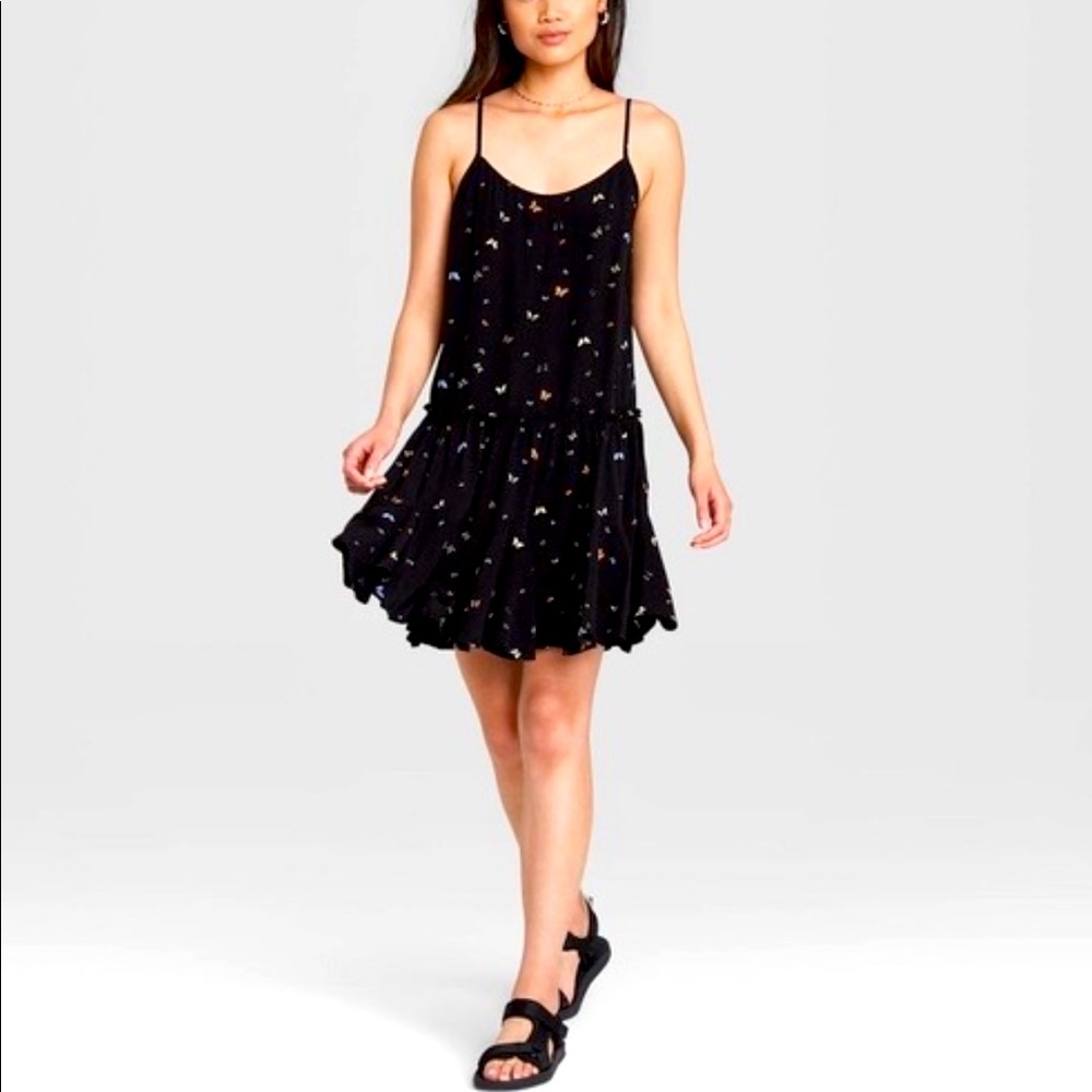 Wild Fable A-line black butterfly dress size 1X
